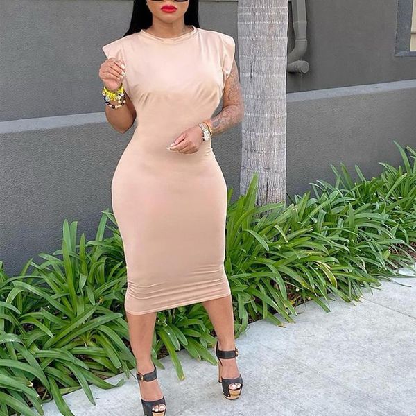 

casual dresses solid color women summer dress sleeveless bodycon midi club birthday vacation, Black;gray