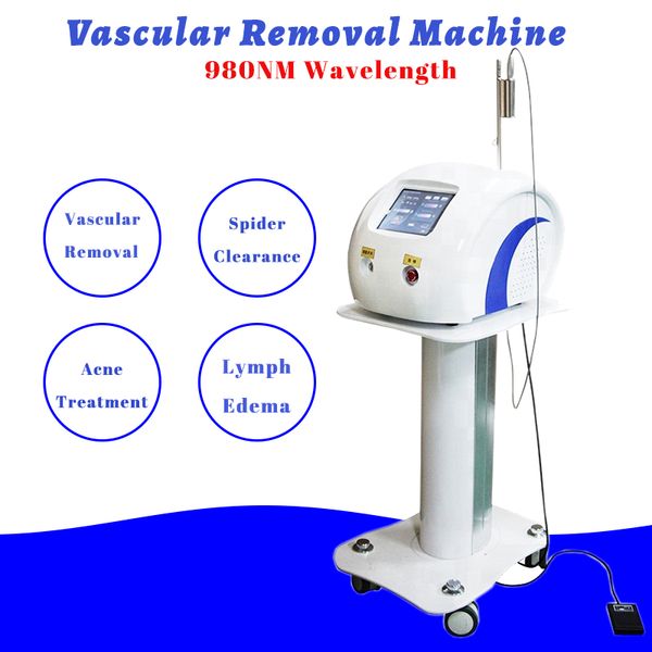 Macchina laser a diodi 980nm Rimozione dell'acne Terapia vascolare Trattamento dei vasi sanguigni Design portatile