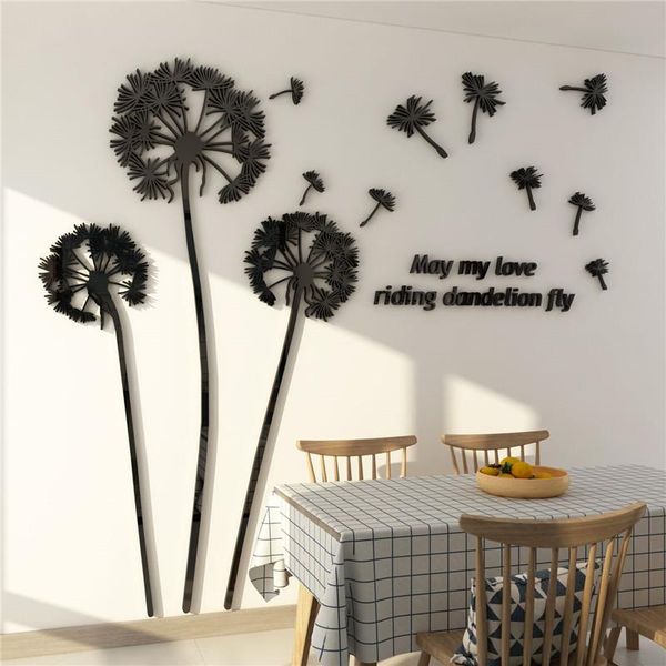 

wall stickers 3d dandelion decals modern classic sofa tv background mural sticker livingroom self-adhesive for pastoral stick