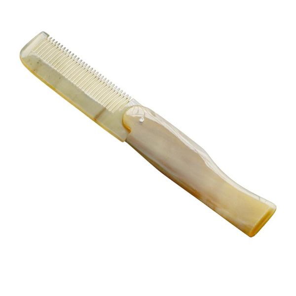 

hair brushes 17cm foldable ox horn comb portable pocket styling tool, Silver