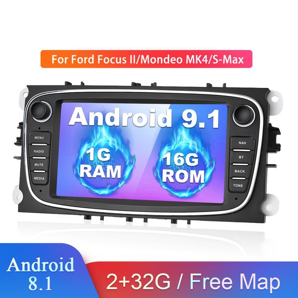 2 din Android 8,1 Radio de coche reproductor Multimedia GPS Autoradio 2din para FORD/Focus II/Mondeo MK4/s-max/Galaxy/c-max/Kuga