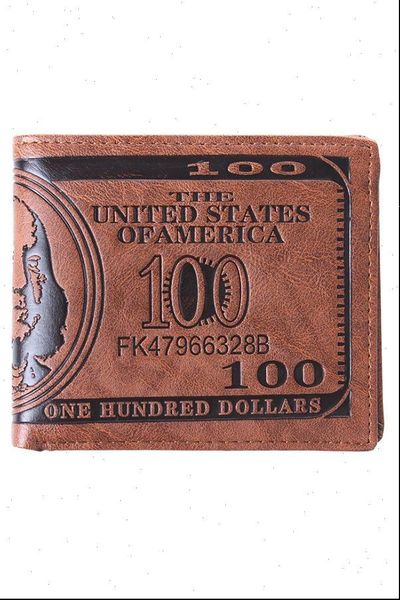 

1pc arrival men pockets card us dollar bill money wallet funny foldable pu 2 colors carteira, Red;black