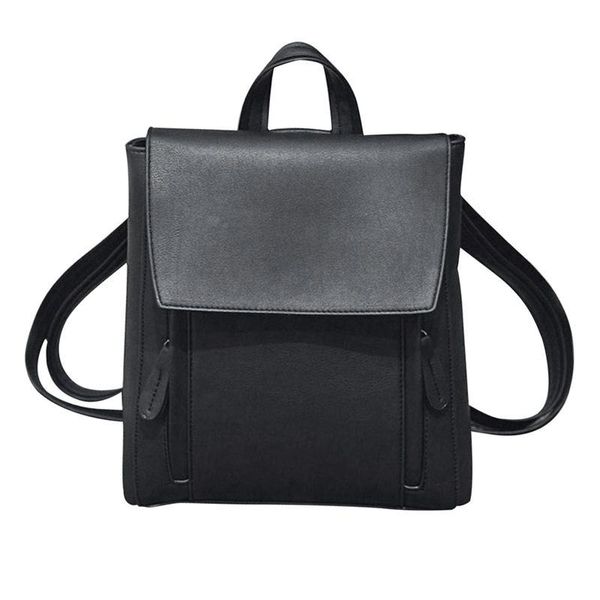 

backpack fggs-women girl leather shoulder bookbags school bag satchel travel (black)