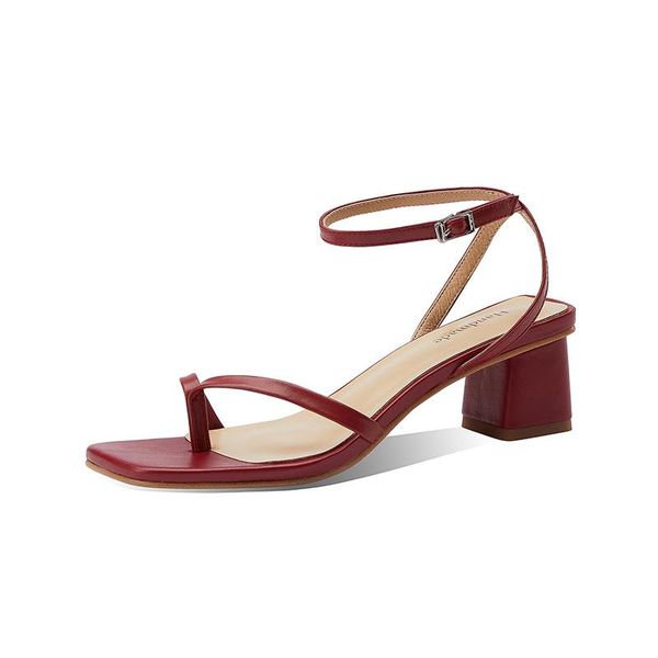 

vintage cool genuine leather sandals for girls metal buckle high heels pumps 2021 party woking shoes woman, Black