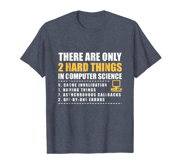 

there are only 2 hard things in computer science shirt, White;black