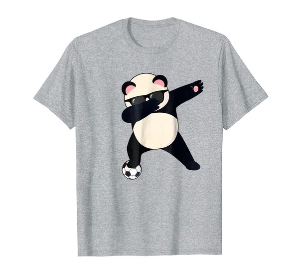 

funny dabbing panda playing soccer shirt, White;black