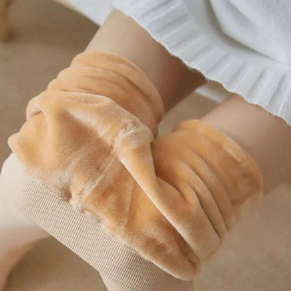 

running pants high waist skin color leggings thickened fleece pantyhose cold-proof artifact autumn winter women warm, Black;blue