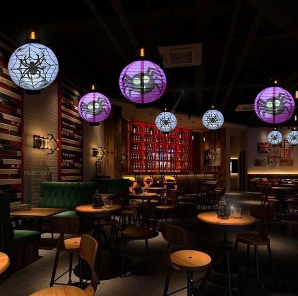 

halloween decoration led paper pumpkin hanging lantern light lamp halloween decorations for home horror lantern costume supplies