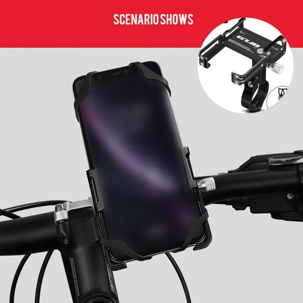 

durable stable bicycle phone holder protective universal anti shake aluminum alloy mountain bike motorcycle support handle mount cell mounts