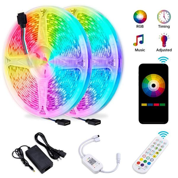 

led strip lights sync to music rgb tape smd color changing rope light bluetooth smart phone control strips