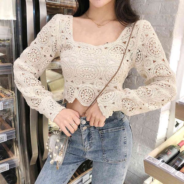 

tees chic fine mesh sweater short sleeve lady spring blouse, White