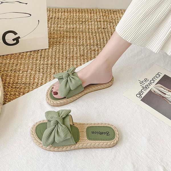 

sandals 2021 flower and slippers female beach summer fashion bow ins tide, Black