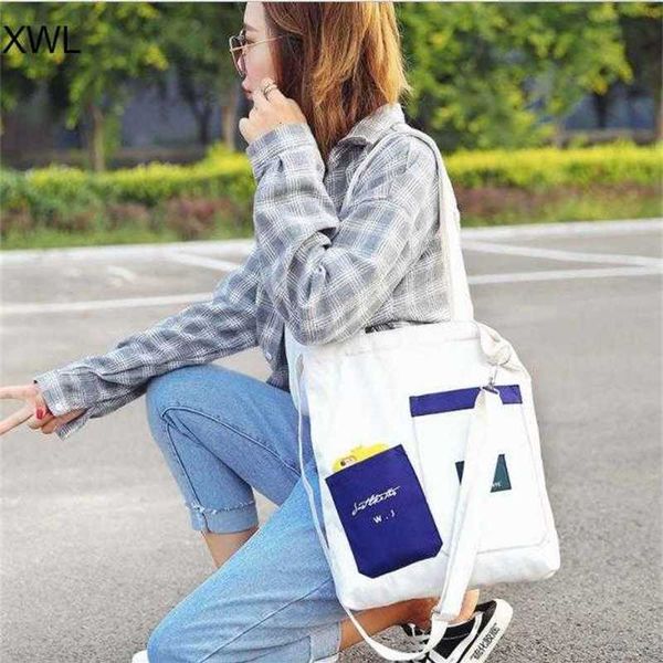 

outlet fashion canvas women zipper handbag stripe strap coffee shopping bag high qu