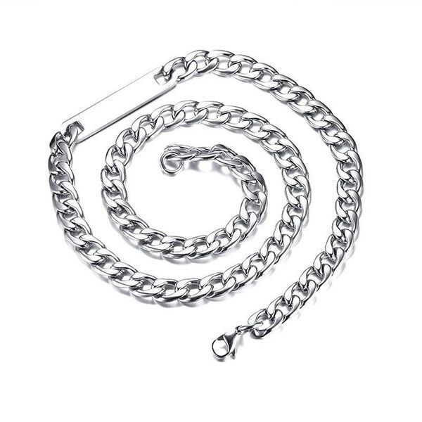 

chains hip hop ins gold color titanium steel necklace for men 12mm thick chain necklaces fashion jewelry accessories drop, Silver