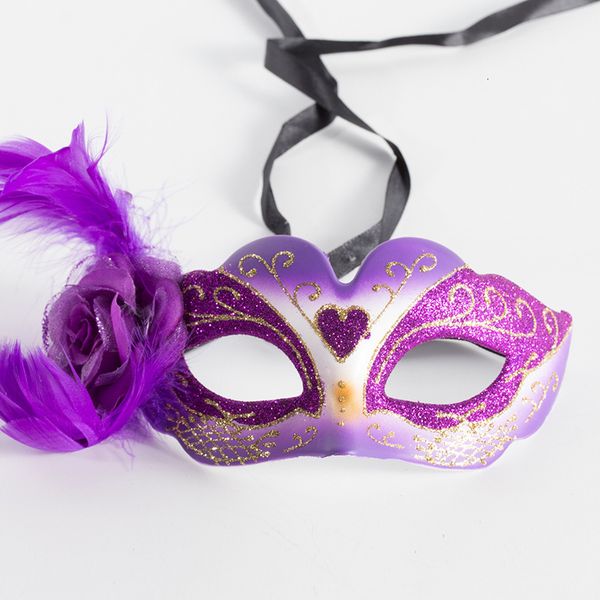 

halloween mask children's costume ball party princess feather plastic beauty