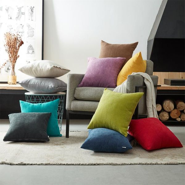 

inel soft chenille pillow cover cushion luxury square decorative cases for sofa bed car home throw pillows cushion/decorative