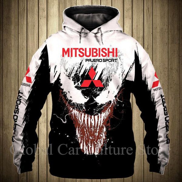 

men's hoodies & sweatshirts 2021 fashion mitsubishi logo printed spring and autumn jacket 3d hoodie all-match casual harajuku clothi, Black