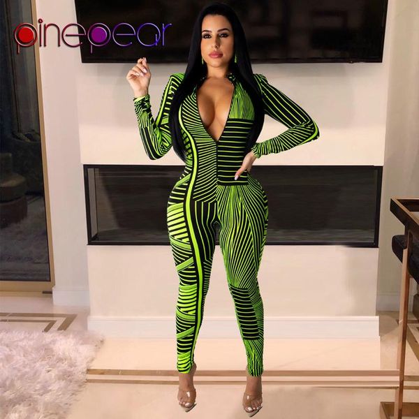 

yoga outfits pinepear fluorescent green striped long sleeve jumpsuit sportsuit women winter zip set gym workout clothing 2021 wholesale, White;red