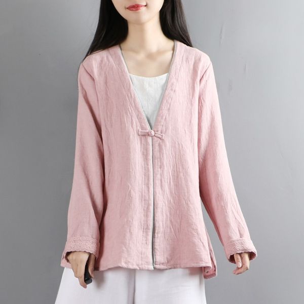 

online chinese store women clothes 2021 chinese shirt blouse qipao long flare sleeve baggy clothes for women hanfu 10221, Red