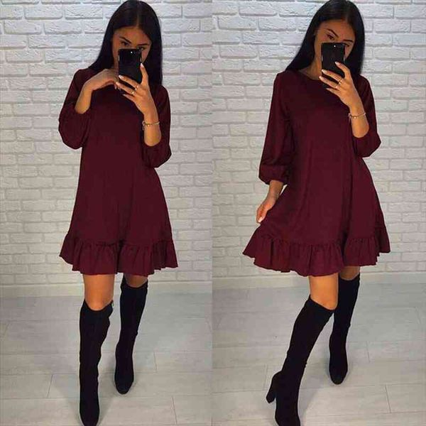 

summer fashion vintage patchwork party women dresses casual solid three quarter o neck a line ropa mujer, Black;gray