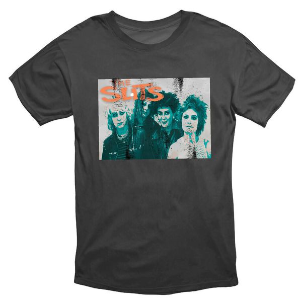 

the slits iconic punk rock t shirt black, White;black