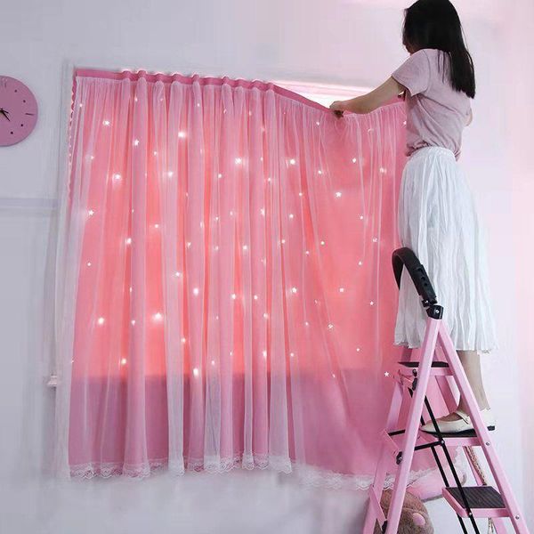 

curtain & drapes 1pcs punch-girl heart finished window screening living room bedroom partition shading cloth materia f8288