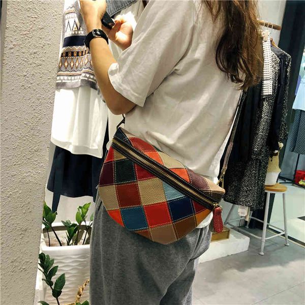 

bag holderleather 2021 new women's versatile net red cow chest soft leather saddle one shoulder slant span baghandbag hook