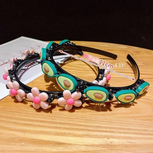 

hair clips & barrettes cartoon hoop bangs hairstyle headband with double layer braid accessories for kids, Golden;silver