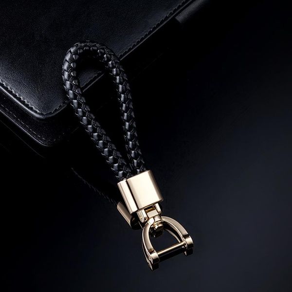 

keychains 6colors high-grade woven leather car keychain horseshoe buckle keyring key chain for men gift, Silver