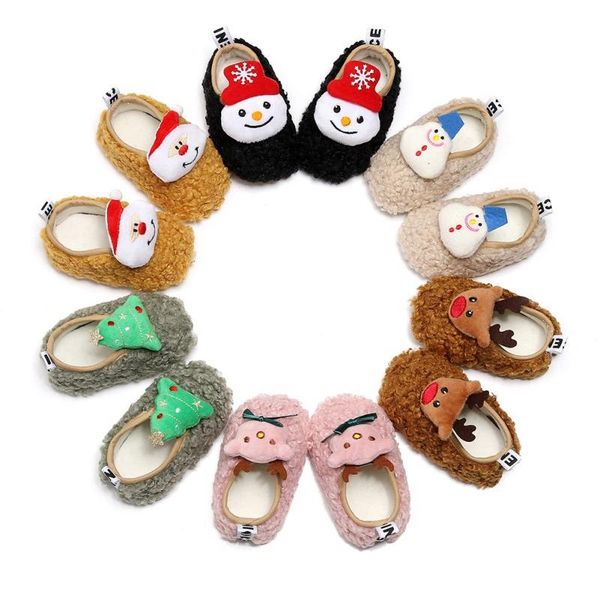 

first walkers baby boy girl cartoon christmas warm cotton shoes children plush boots infant casual toddler