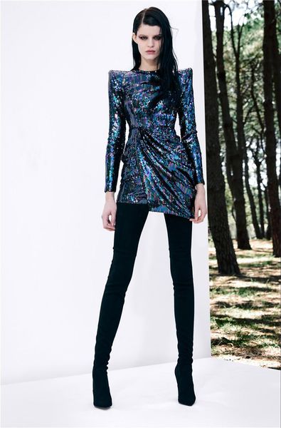 

casual dresses celebrity women dress sequins long sleeve mini winter fashion cocktail party club, Black;gray