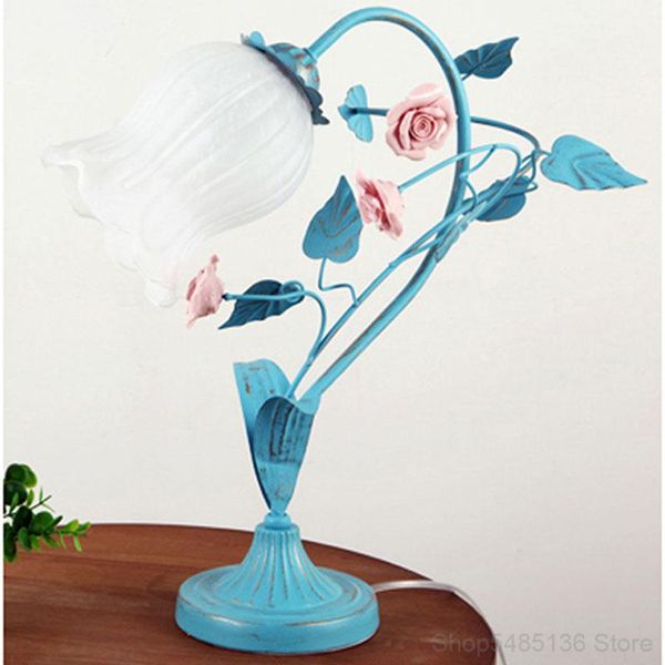 

table lamps korean glass rose flower light led art decor restaurant bar lamp bedroom bedside living room study lighting