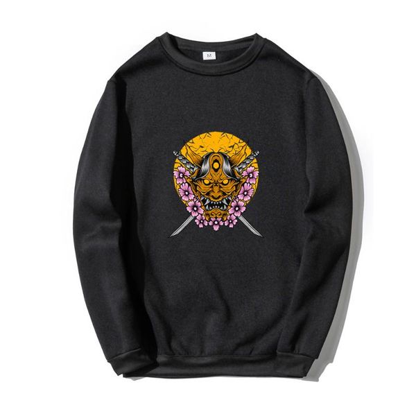 

men's hoodies & sweatshirts 2021 fall ghost face sweater men and women lovers hip hop loose trend tide brand round neck pullover long s, Black