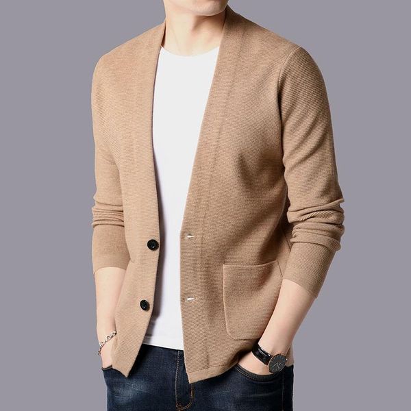 

men's sweaters 2021 autumn winter men casual pockets oversize cardigan knitted sweater male fashion korean all-match jumper, White;black
