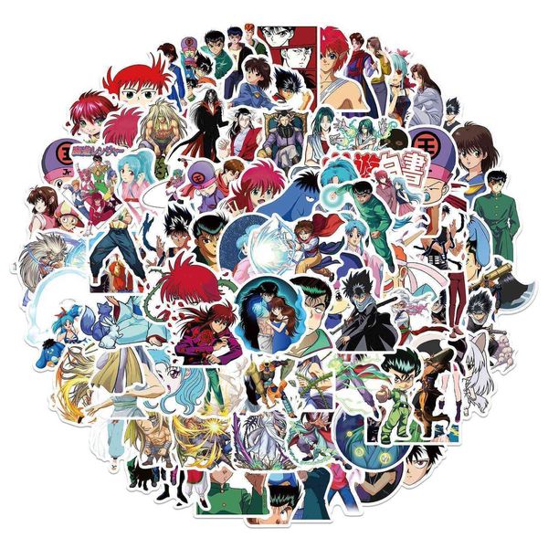 Yuyu Hakusho Anime 10/50 / 100 pcs adesivos PVC impermeável DIY Telefone Mala Laptop Skate Decalques Decalques Toy Kids Car