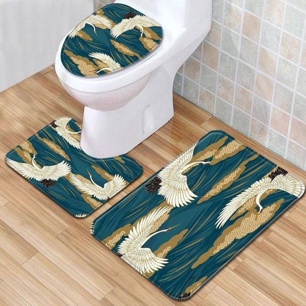 

carpets 3pcs carpet for bathroom bath mat non-slip shower mats toilet rug floor pads