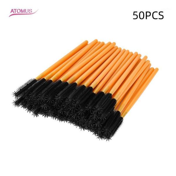 

50pcs cosmetic eyelash brush crystal mascara wands applicator eyelashes extension disposable eyebrow make up brushes tools makeup1