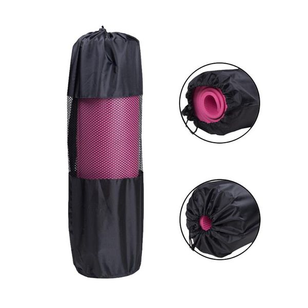 

1pcs nylon mesh yoga mat bag polyester black backpack for adjustable strap fitness sports carry bags mats