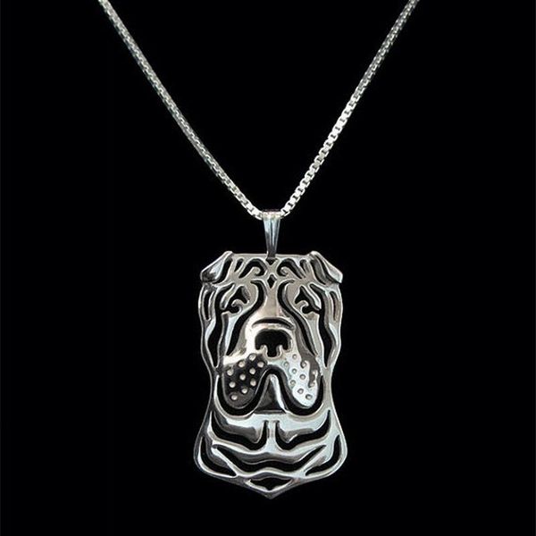 

pendant necklaces women's jewelry metal dog female alloy chinese shar pei drop, Silver