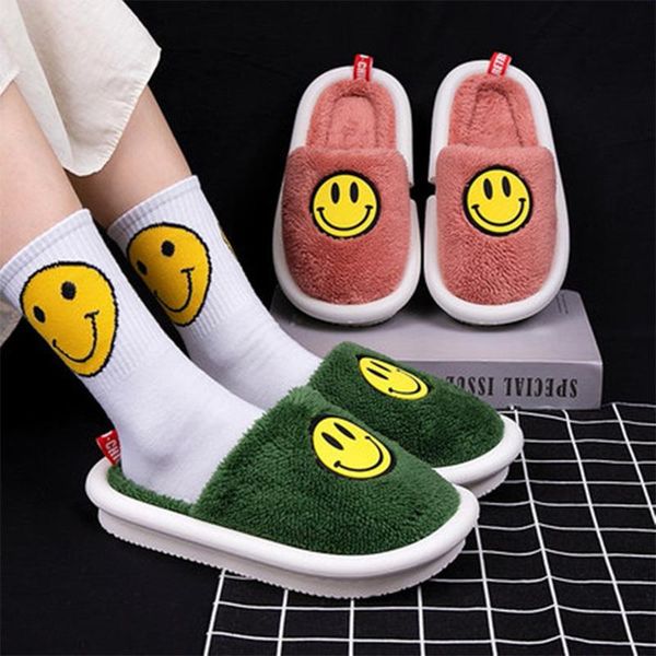 

slippers 2021 women warm ladies shoes cartoon short plush slingbacks bedroom female comfortable indoor flat footwear winter, Black