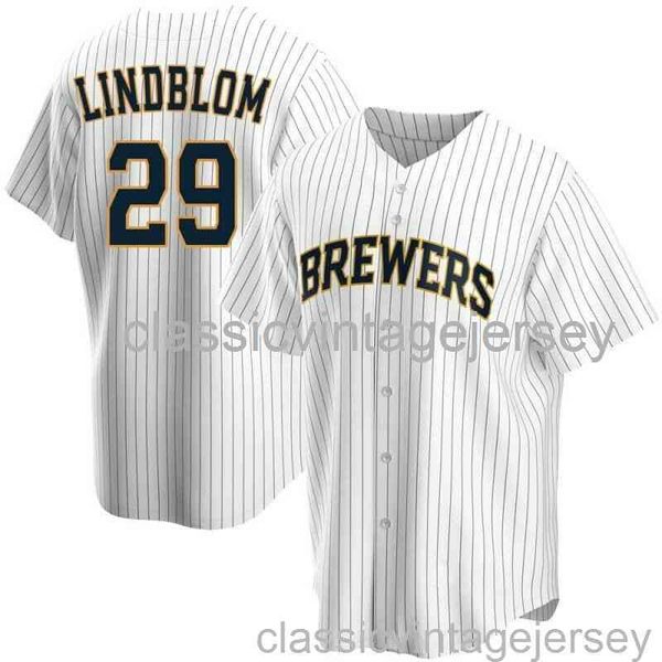 

josh lindblom #29 white baseball jersey xs-6xl stitched men women youth baseball jersey, Black