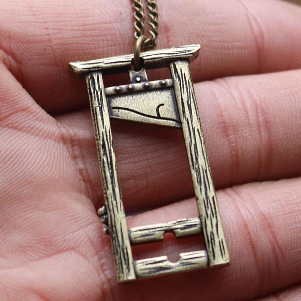 

antique bronze guillotine necklace vintage gold silver color french pendant for women men necklaces