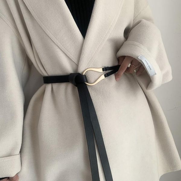 

belts fashion horseshoe buckle women's coat dress belt black pants and sweater decoration, Black;brown