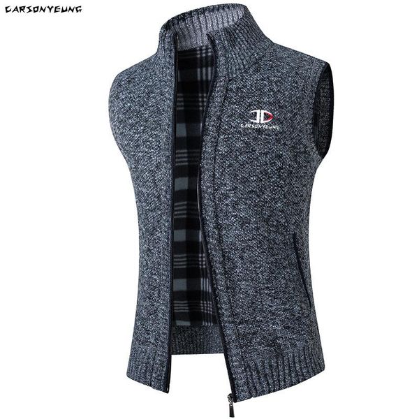 

men's sweaters 2021 sweatercoat autumn winter warm cashmere wool zipper sweater vest men casual knitwear cardigan sleeveless jackets, White;black