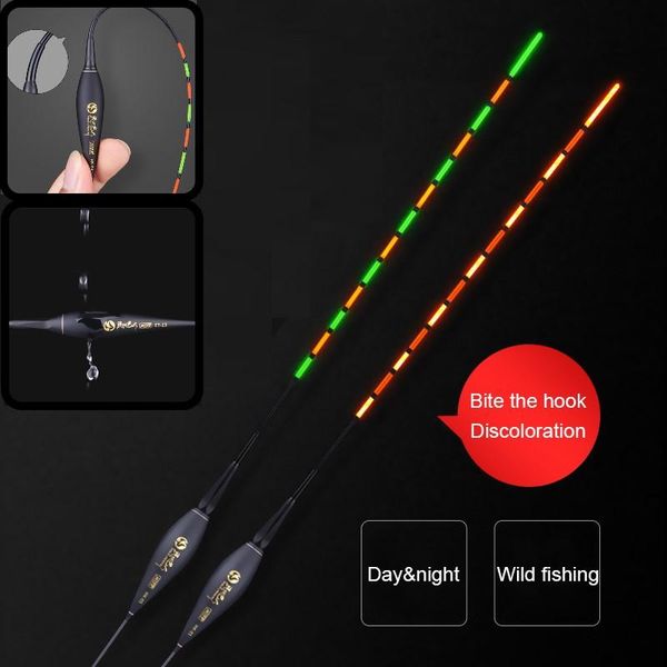 

fishing accessories smart gravity sensor float bait alarm electric led night luminous buoy automatic color change floats