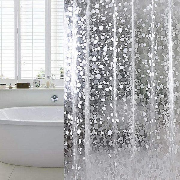 

sheer shower curtain pvc mosaic bathroom curtains odorless mildew proof thickened partition home decoration