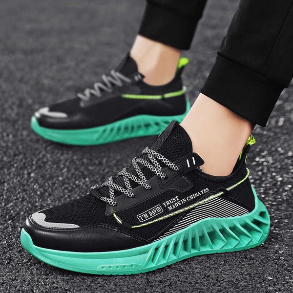 

men's sports single shoes casual men's flying woven breathable korean runningtraining sneakers