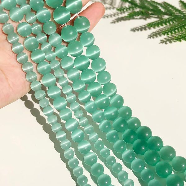 

other wholesale mint green cat eye beads natural stone jewelry round loose spacer for making 4/6/8/10mm