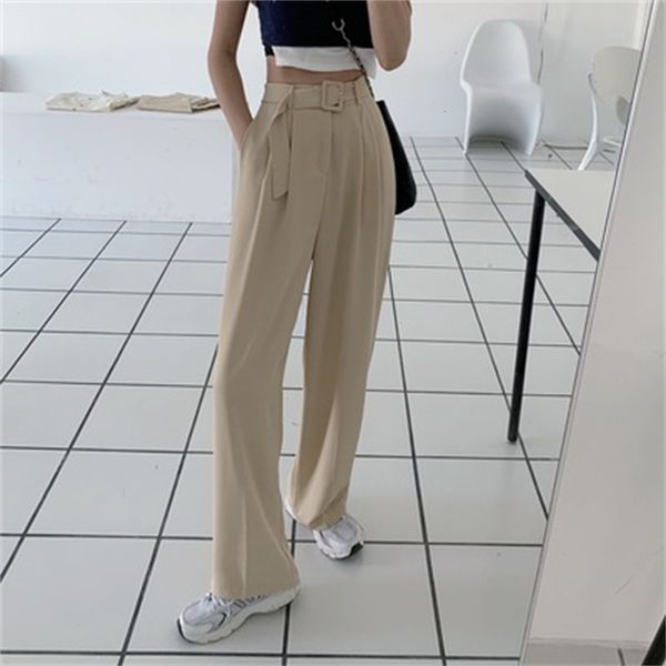 

women's pants & capris hzirip ol s-l high street straight down casual thin legged solid plus size will see female office pants rt0t, Black;white
