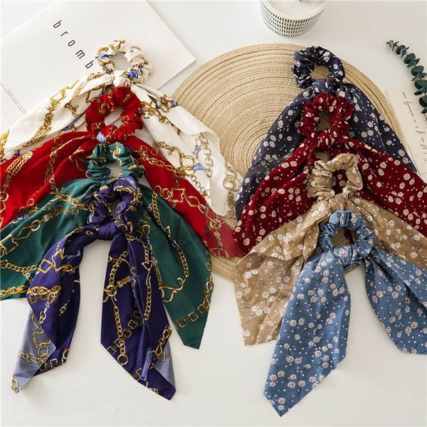 

girls hair accessories tie hairbands bands scrunchies childrens flower fabric summer horsetail ribbon ring headdress accessory b7531, Slivery;white